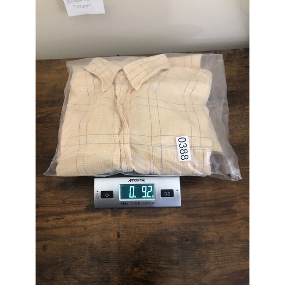 T. Harris London Button Down Shirt Mens Yellow Large 100% Linen - Picture 6 of 6